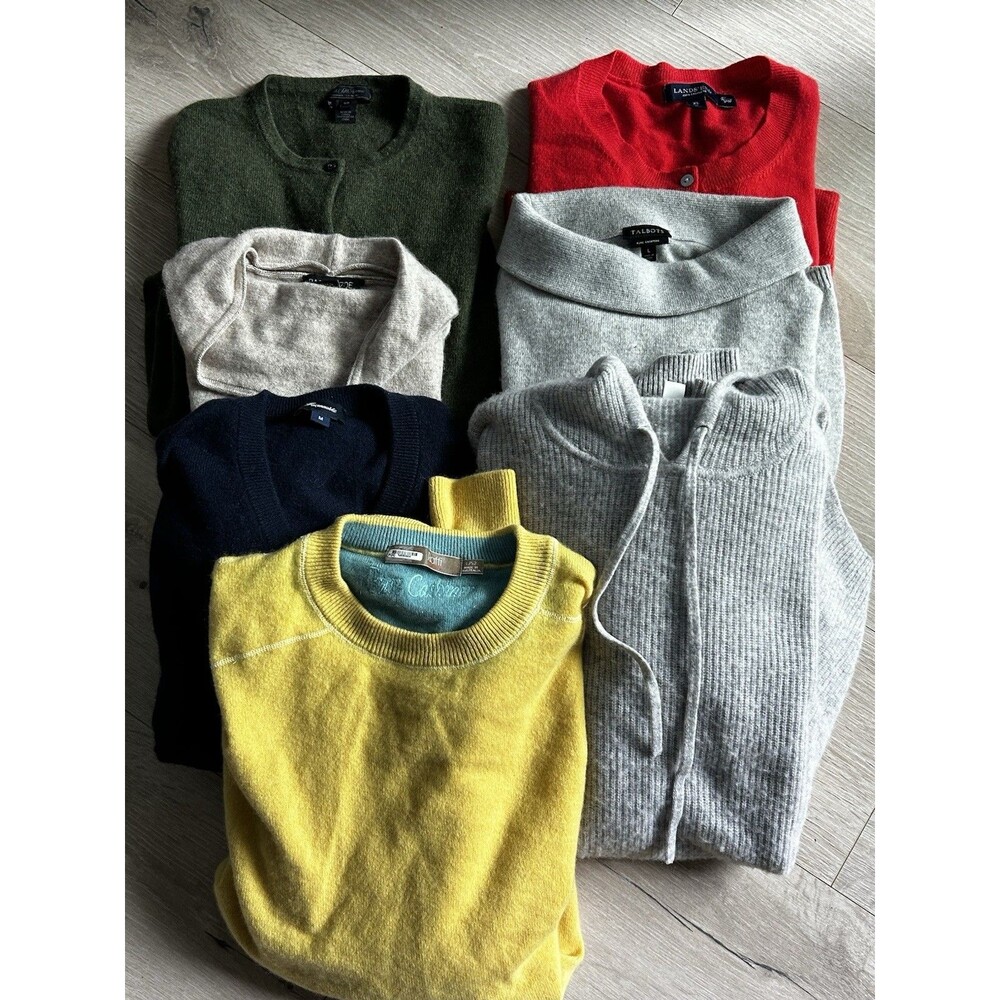Lot of 7 100% Cashmere Adult Sweaters FLAWED SEE DESCRIPTION Craft Cutter